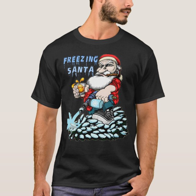 Camiseta Congelación de Navidades de Santa Claus con curios (Anverso)
