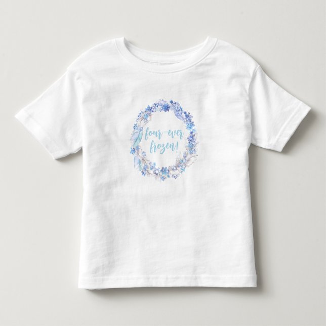Camiseta congelada de cumpleaños número 4 (Anverso)