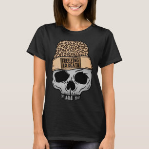 Camiseta Congelando Hasta La Muerte Leopard Skull Funny Ske