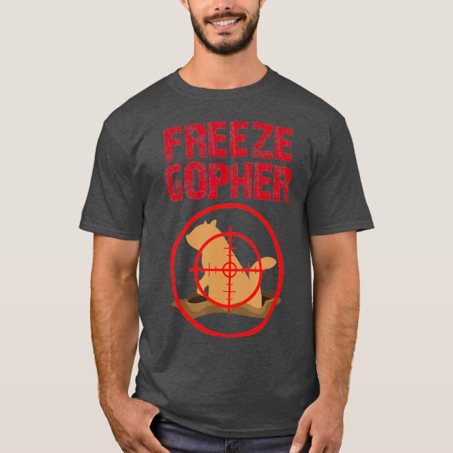 Camiseta Congelar a Gopher cazando divertidos Gopher Hunter (Anverso)