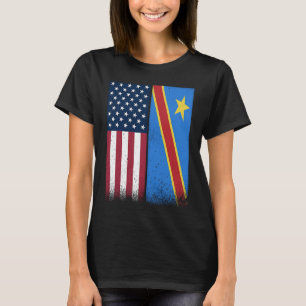 Camiseta Congo Congo Banderas congolesas norteamericanas or