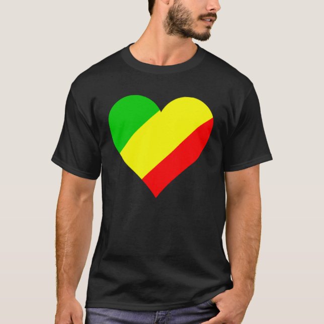 Camiseta Congo Flag Heart Congo  Love Congo (Anverso)