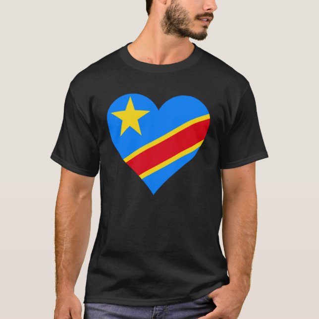 Camiseta Congo Flag Heart Congo  Love Congo  1 (Anverso)