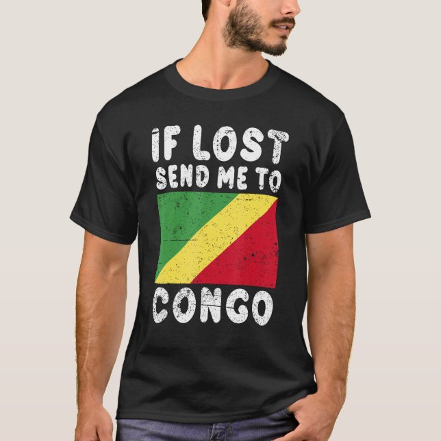 Camiseta Congo Flag Souvenir If lost send me to Congo (Anverso)