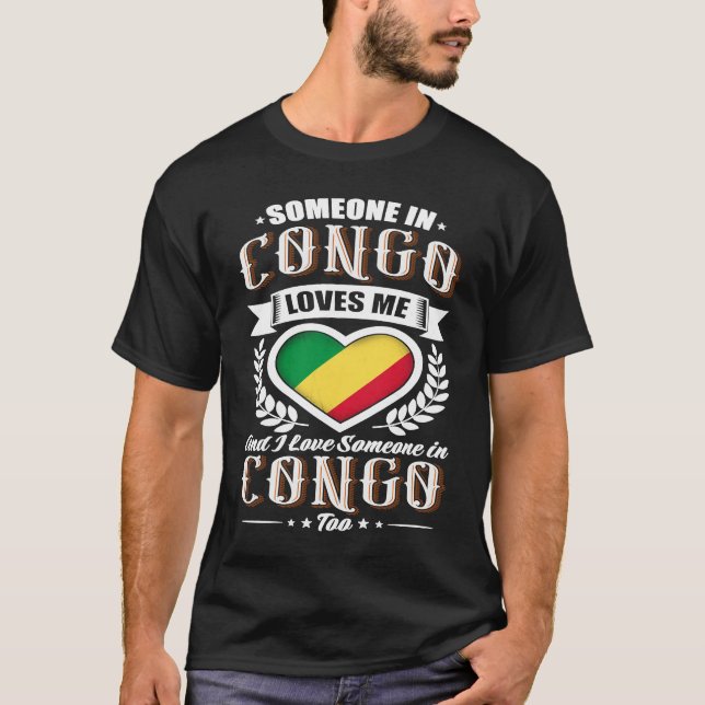 Camiseta Congo Heart Flag Someone in Congo Loves Me (Anverso)