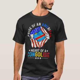 Camiseta Congoleño Americano Orgullo Americano País Extranj