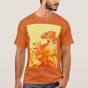 Camiseta congregación cretácica naranja amp amarillo dinosa