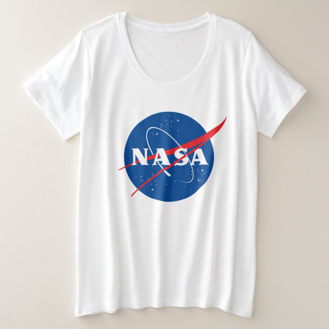 Camiseta Cónica Femenina Plus de la NASA (Rocket W (Anverso del diseño)