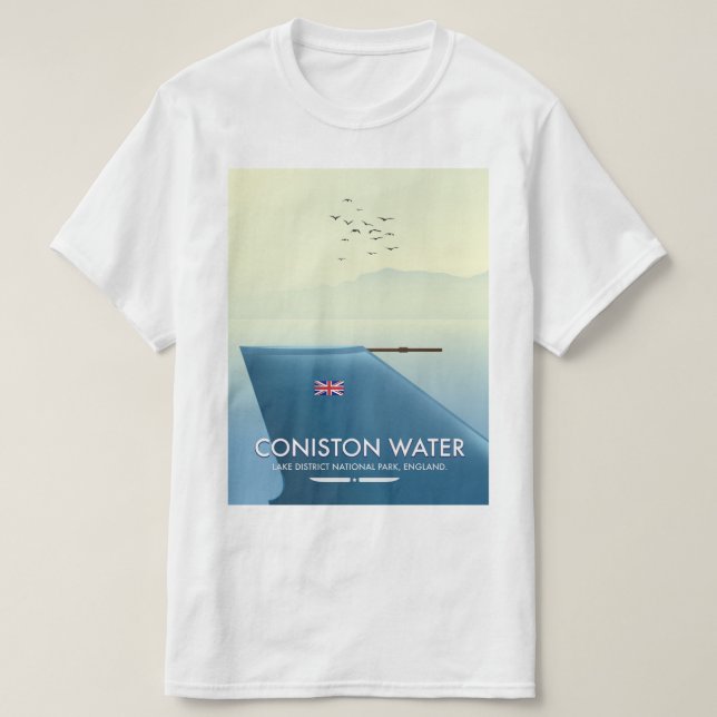 Camiseta Coniston Water, distrito de los lagos, Inglaterra (Diseño del anverso)