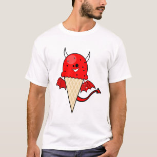 Camiseta conito de helado de diablo kawaii lindo con alas