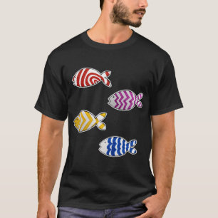 Camiseta Conjunto_2 de 4 divertidas pegatinas de peces