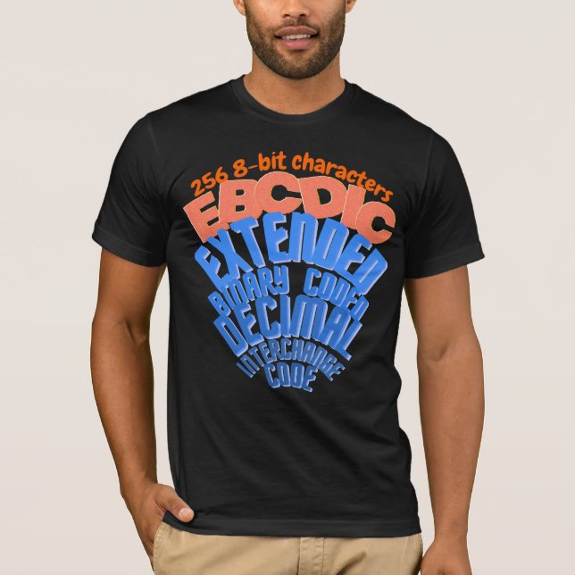 Camiseta Conjunto de caracteres codificados de mainframe EB (Anverso)