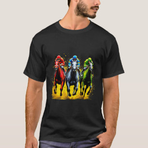 Camiseta Conjunto de carreras de caballos escena de carrera