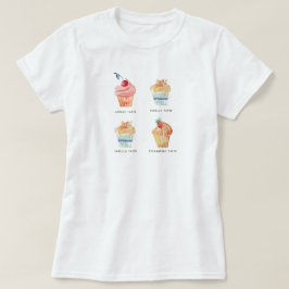 Camiseta Conjunto de Clipart de Cupcakes con Acuarela
