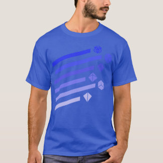 Camiseta Conjunto de dados poliédricos púrpura vintage Ray 