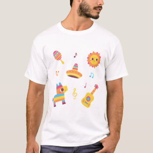 Camiseta Conjunto de Fiesta Mono, Maraca, Sol, Sombrero, Pi