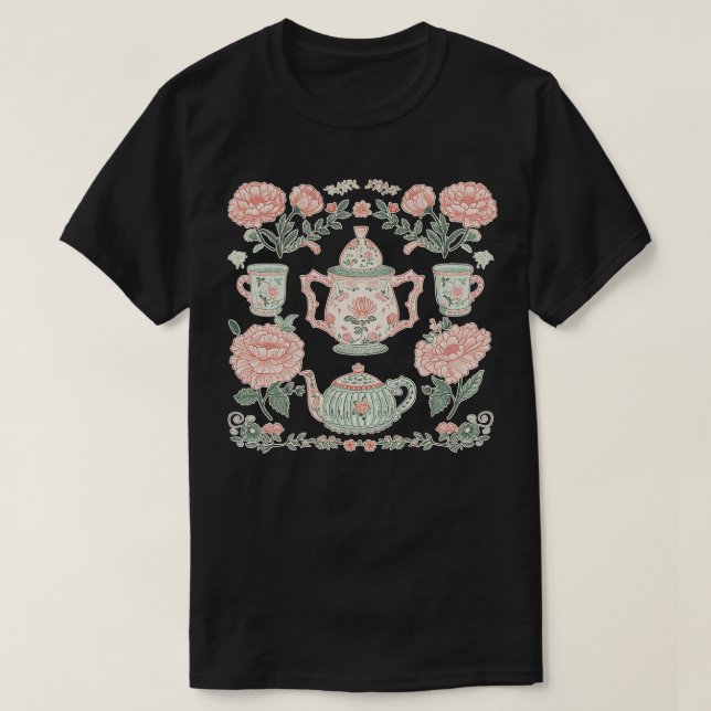 Camiseta Conjunto de Fiestas de té (Diseño del anverso)