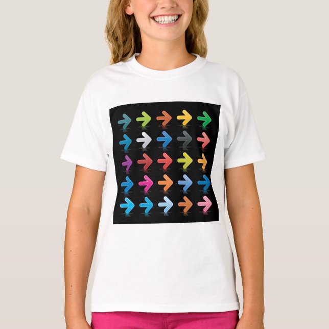 Camiseta Conjunto de Flechas Brillantes Indicadores Direcci (Anverso)