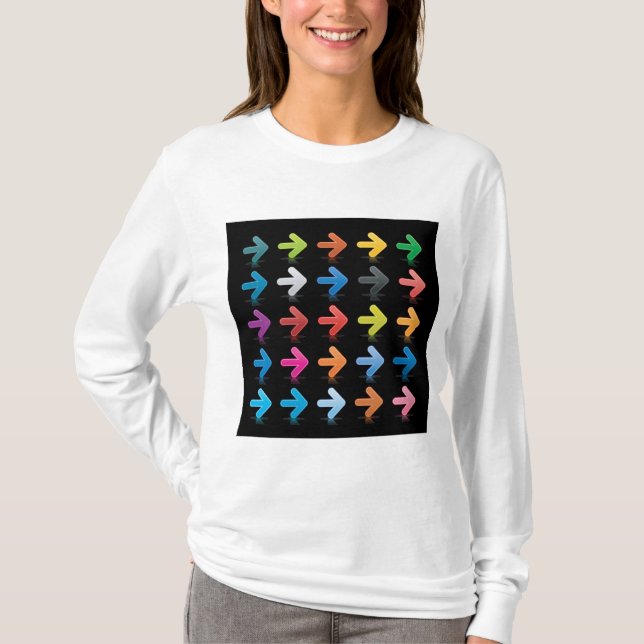 Camiseta Conjunto de Flechas Brillantes Indicadores Direcci (Anverso)