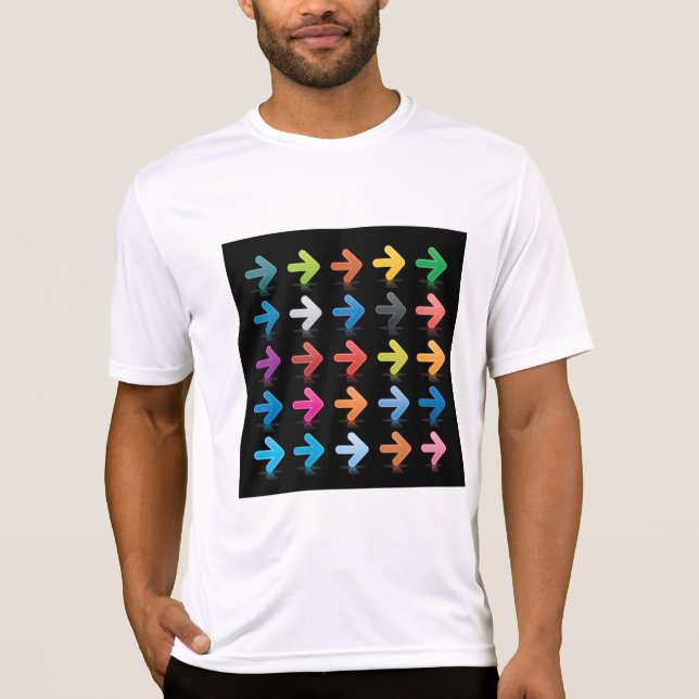 Camiseta Conjunto de Flechas Brillantes Indicadores Direcci (Anverso)
