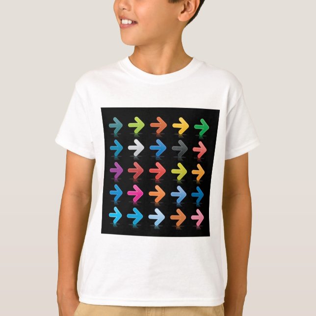 Camiseta Conjunto de Flechas Brillantes Señalan Direcciones (Anverso)