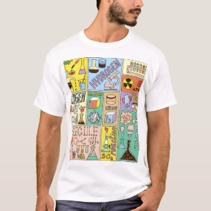 Camiseta Conjunto de Ilustraciones Vintage de Ciencia Quími