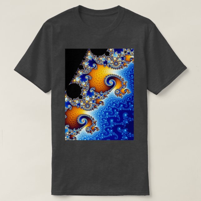 Camiseta Conjunto de mandelbrot de doble espiral satelital  (Diseño del anverso)