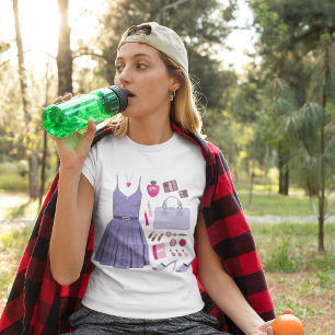 Camiseta Conjunto de moda lila femenino