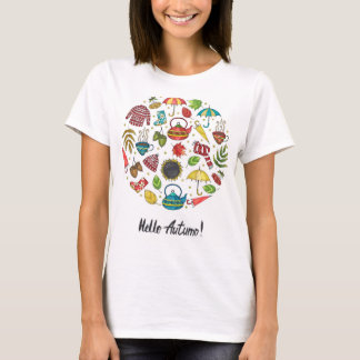Camiseta Conjunto de otoño de color del filtro de grano de 