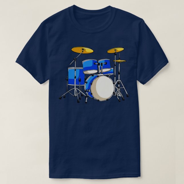 Camiseta Conjunto de tambores Batería Baterista Rock (Diseño del anverso)
