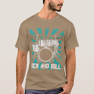 Camiseta Conjunto de tambores de Rock and Roll música vinta