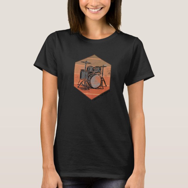 Camiseta Conjunto de tambores Rudimentos de percusión Cita  (Anverso)