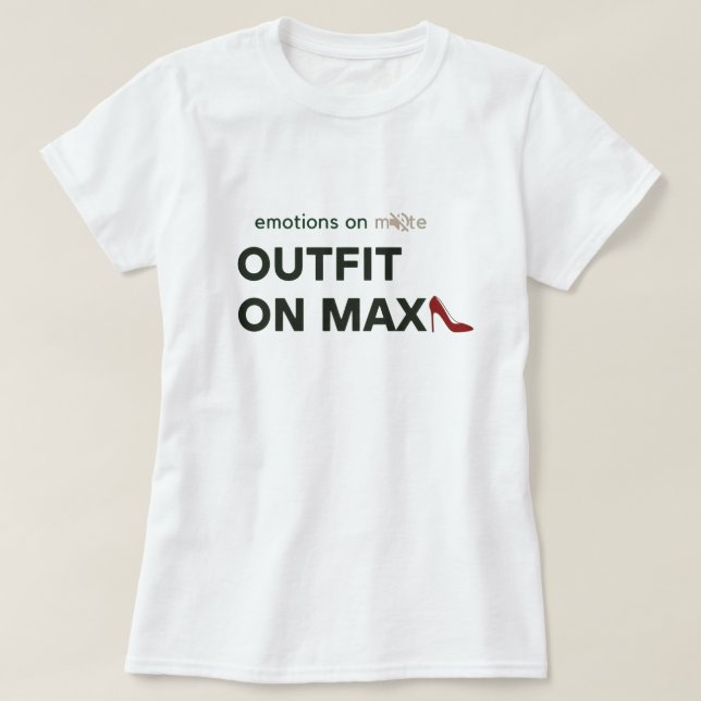 Camiseta Conjunto en tacón rojo de moda Max  (Diseño del anverso)