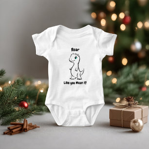 Camiseta Conjunto Ilustrado de Bebé Dinosaurio Adorable y D