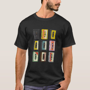 Camiseta Conjunto Vintage De Casetes Cinta Clásica Mixtapes
