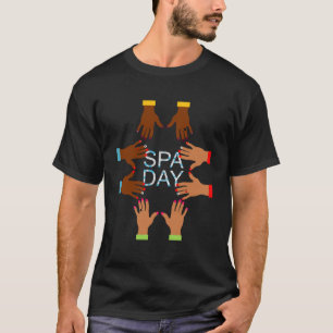 Camiseta Conjuntos De Spa Para Mujeres Día De Spa Manicura 