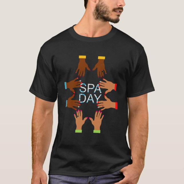 Camiseta Conjuntos De Spa Para Mujeres Día De Spa Manicura  (Anverso)