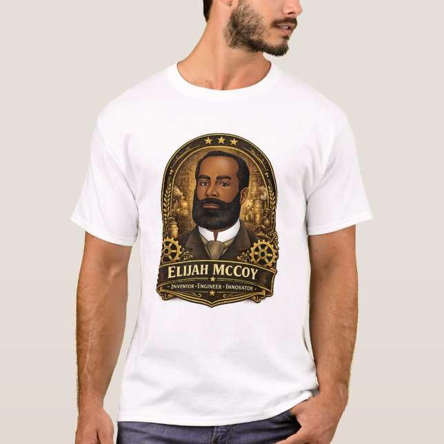 Camiseta conmemorativa de Elijah McCoy – Inventor  (Anverso)