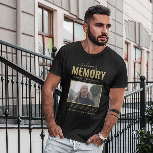 Camiseta conmemorativa de foto en negro y dorado