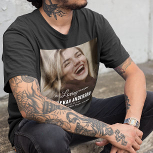 Camiseta conmemorativa fúnebre con foto grande mod