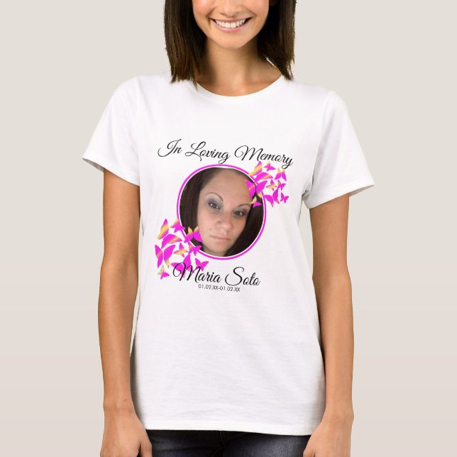 Camiseta conmemorativa funeral mariposas (Anverso)