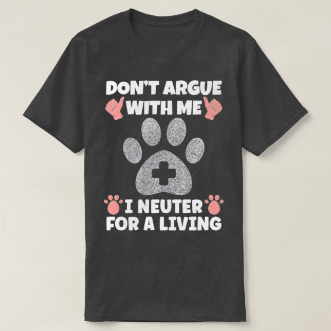 Camiseta Conmigo castré veterinario (Diseño del anverso)
