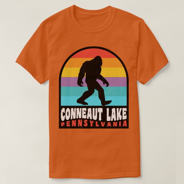Camiseta Conneaut Lake Pennsylvania Retro Sunset (Diseño del anverso)