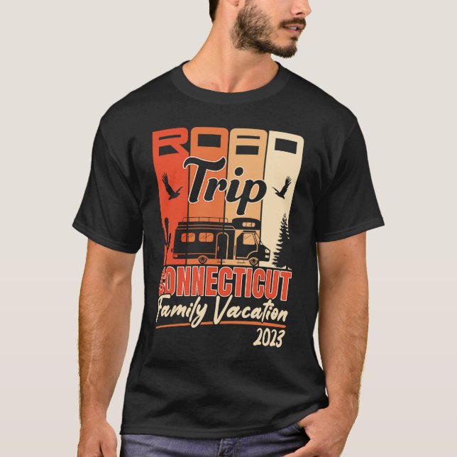 Camiseta Connecticut Family Vacation RV Road Trip Mountains (Anverso)