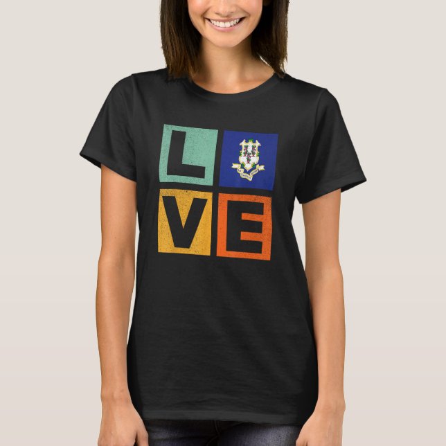 Camiseta Connecticut Flag  Love Connecticut (Anverso)