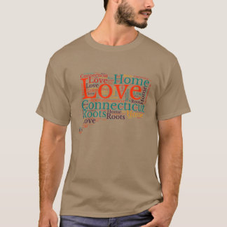 Camiseta Connecticut Hogar amor Raíces mapa Oversized