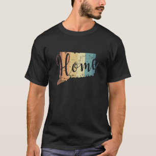 Camiseta Connecticut Home Map Contorno a EE. UU.