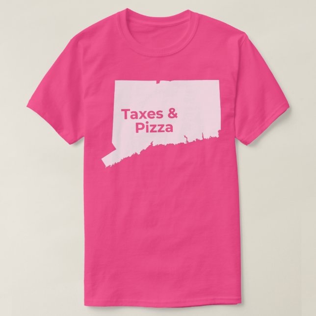 Camiseta Connecticut Impuestos Connecticut Pizza (Diseño del anverso)