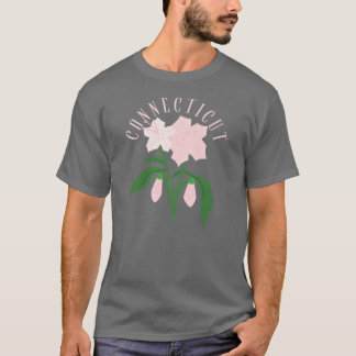 Camiseta Connecticut MountainLaurel Rosa Flores Del Estado 