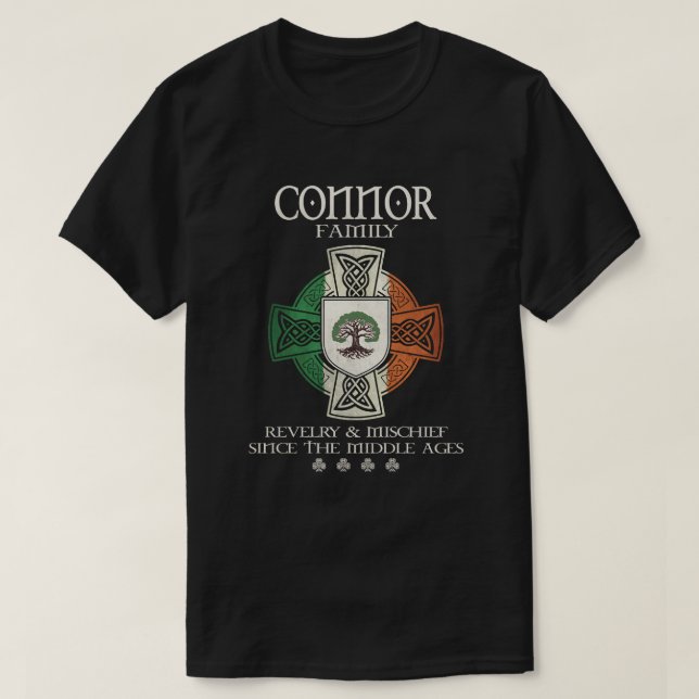 Camiseta Connor Family Ireland apellidos bandera irlandesa  (Diseño del anverso)